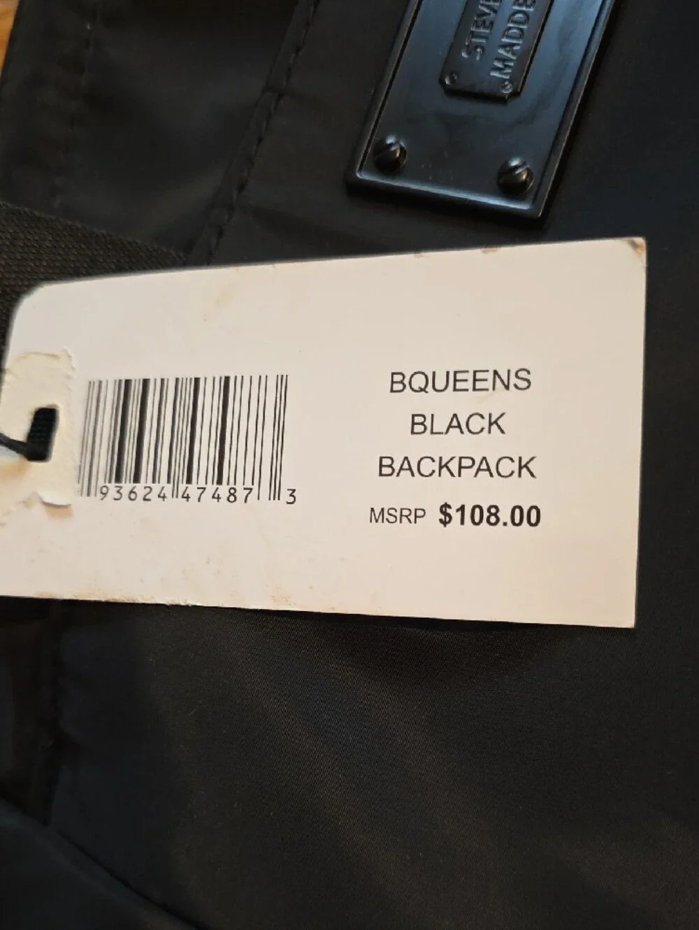 Steve Madden Black Queens Backpack